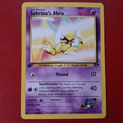 Sabrina's Abra 93/132 Gym Challenge Regular First Edition Wotc Pokemon Card Lp - Image 1