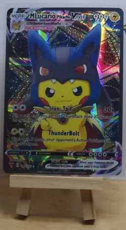Pikachu Cosplay Mega Lucario Custom ACG Card Holo Foil Anime 030/055 - Image 1