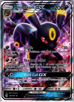 Umbreon GX 80/149 SM Base Set - Pokemon Card - NM - Image 1