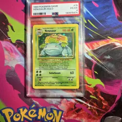Pokemon TCG Venusaur Base Set Holo Unlimited Rare Card 15/102 1999 PSA 4 VG EX - Image 1