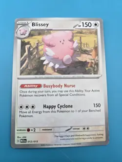 Blissey - 012/015 - Non-Holo - McDonald’s 2023 Pokemon Card NM - Image 1