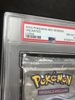 Pokemon WOTC Neo Genesis Unlimited Booster Pack Sealed Lugia PSA Graded 8 - Image 4