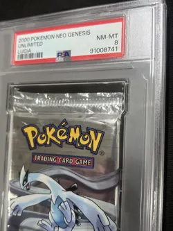 Pokemon WOTC Neo Genesis Unlimited Booster Pack Sealed Lugia PSA Graded 8 - Image 5