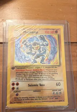 Pokemon TCG Machamp Base Set 8/102 Holo Unlimited Holo Rare sealed - Image 1