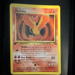 Pokemon TCG Moltres 27/62 1st Edition Fossil Regular Rare Basic 70 HP WotC - Image 2