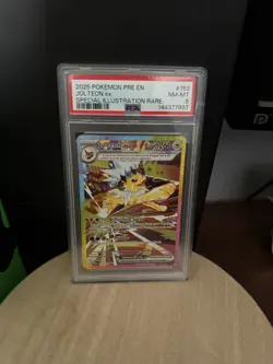 Pokemon Prismatic Evolutions Jolteon EX Sir 153/131 PSA 8 Near Mint - Image 1
