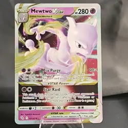 Pokemon Mewtwo VSTAR Ultra Rare Holo 031/078 Pokemon GO 2022 LP - Image 1