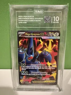 Mega Heracross ex 108/094 Pokemon Me02: Phantasmal Flames TAG 10 - Image 1