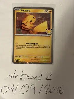 Pikachu 051 /162 Stamped 2026 Pokemon Day 30 Promo TCG - Image 3