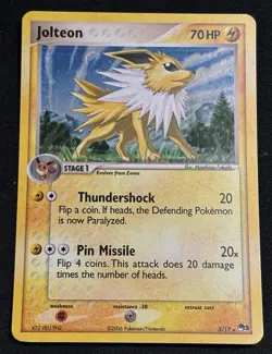 Pokemon - Jolteon 3/17 - Pop Series 3 Holo Rare - SWIRL - VLP - Image 1