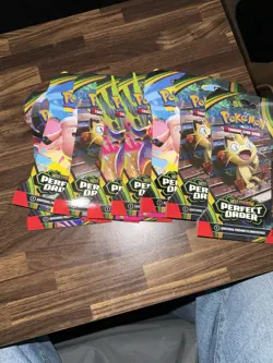 Pokemon TCG Perfect Order Booster Packs, 6 Packs, Meowth & Clefairy - Image 1