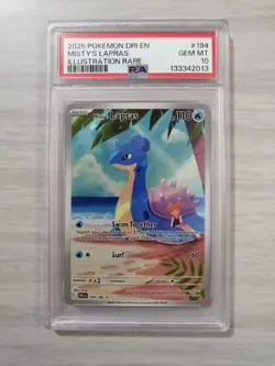 2025 Pokemon Destined Rivals Misty’s Lapras 194/182 Illustration Rare PSA 10 - Image 1