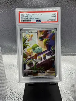 Pokemon Bulbasaur 143/142 Sv07: Stellar Crown IR PSA9 Sleeping Bulba! - Image 1