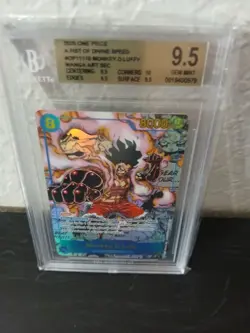 One Piece Monkey D Luffy Manga OP11-118 Beckett 9.5 English Edition - Image 1