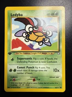 Ledyba 63/111 Neo Genesis 1st Edition Pokemon Card - Image 1
