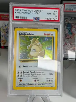 1999 Pokemon TCG Jungle Kangaskhan Holo PSA 8 NM-Mint Card 5/64 Rare - Image 1