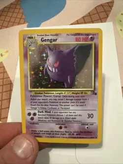 Pokemon TCG Gengar Fossil Holo Card 5/62 Unlimited Rare Vintage WOTC - Image 1