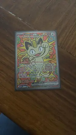Pokemon Meowth EX 121/088 Full Art Holo EX 170 HP Basic Card - Image 1