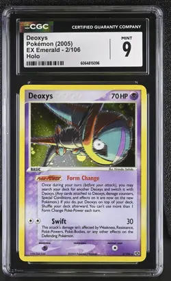 CGC 9 MINT Deoxys 2005 EX Emerald 2/106 Holo Pokemon Card - Image 1