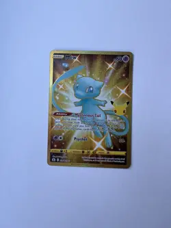 Mew 025/025 Celebrations Gold Holo Secret Rare Pokemon Card NM - Image 1