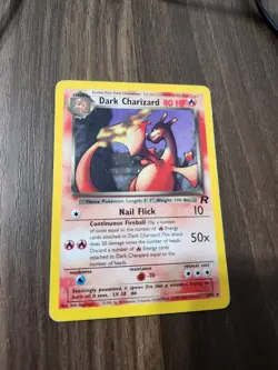 Pokemon Dark Charizard Holo Rare TCG Unlimited Card 4/82 W/Crease - Image 2