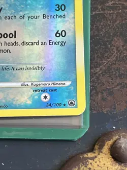 Pokemon Vaporeon TCG Reverse Holo Rare Card Majestic Dawn 34/100 - Image 2