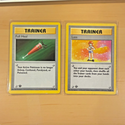 (2) Pokemon Base Set Shadowless 1st Edition Lass & Full Heal Trainer - Image 1