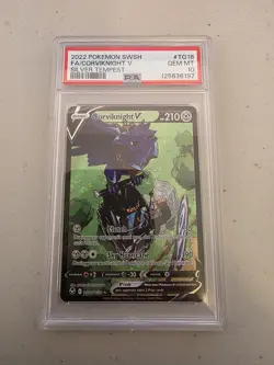 2022 POKEMON SWORD & SHIELD SILVER TEMPEST #TG18 FULL ART/CORVIKNIGHT V PSA 10 - Image 1