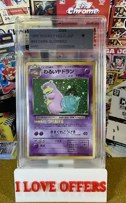 1997 POKEMON JAPANESE TEAM ROCKET DARK SLOWBRO #80 HOLO FOIL CGS 9 C STORE READ - Image 1