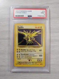 1999 POKEMON BASE SET UNLIMITED #16 ZAPDOS-HOLO PSA 9 MINT⚡ - Image 1