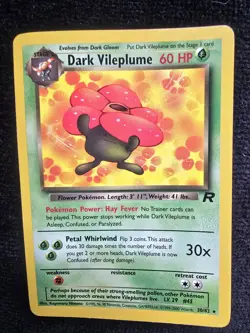 2000 Pokemon Team Rocket Dark Vileplume 30/82 60 HP Rare Pokemon TCG - Image 1