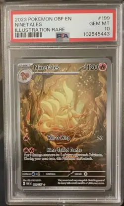 2023 POKEMON OBF EN-OBSIDIAN FLAMES ILLUSTRATION RARE #199 NINETALES PSA 10 - Image 1
