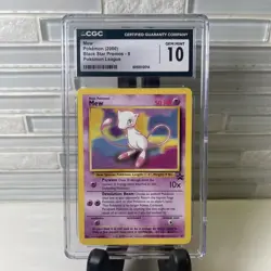 2000 Pokemon TCG Mew Black Star Promos - 8 Pokemon League CGC 10 GEM MINT - Image 1