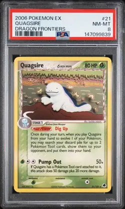 PSA 8 NM-MT 2006 POKEMON EX DRAGON FRONTIERS #21 QUAGSIRE - Image 1