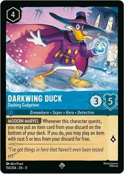 DISNEY LORCANA TCG Winterspell Darkwing Duck Dashing Gadgeteer 150/204 FOIL - Image 1