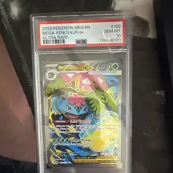 Mega Venusaur EX Holo Ultra Rare Pokemon TCG Card 155/132 Me01 PSA 10 2025 - Image 1