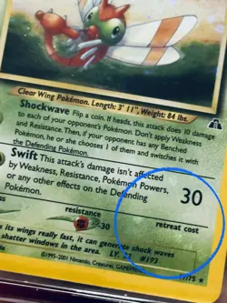 ERROR full card holo PRINT Yanma Holo Rare Neo Discovery 17/75 watch video MINT - Image 4