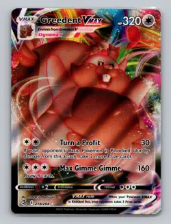 Greedent VMAX 218/264 Ultra Rare Fusion Strike Pokemon Card SWSH Sword & Shield - Image 1