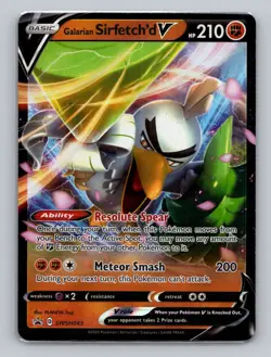 Galarian Sirfetch' d V SWSH043 Black Star Promo Sword Shield Pokemon Card NM - Image 1