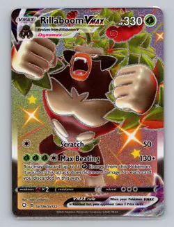 Rillaboom VMAX SV106/SV122 Ultra Rare Shining Fates Pokemon Card Sword & Shield - Image 1