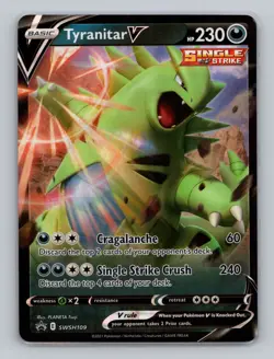 Tyranitar V SWSH109 Black Star Promo Sword Shield Pokemon Card NM - Image 1