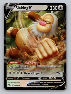 Slaking V #058/078 Holo Rare Pokemon GO Sword & Shield Card - Image 1