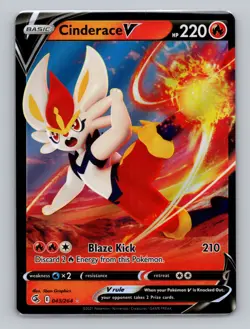 Cinderace V 043/264 Holo Rare Fusion Strike Sword Shield Pokemon Card - Image 1