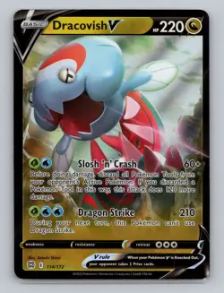 Dracovish V 114/172 Holo Rare Brilliant Stars Pokemon Card TCG Sword & Shield - Image 1