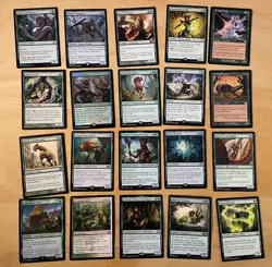 MTG Lot Of 20 Green Cards Including Rares and Mythics - Image 1