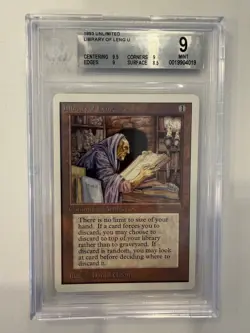 1993 Library of Leng MTG Unlimited BGS 9 Mint - Image 1