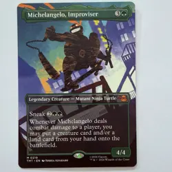 Magic The Gathering Mtg Michelangelo, Improviser Borderless TMNT Mythic - Image 1