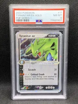 2004 POKEMON POP SERIES 1 #17 TYRANITAR EX-HOLO PSA 8 - Image 1