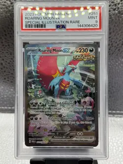 Roaring Moon EX 251/182 Special Illustration Rare Pokemon PSA 9 - Image 1