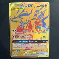 Pokemon TCG Reshiram & Charizard GX SM247 TAG TEAM GOLD BASIC 2021 CG WORKS ILLU - Image 1